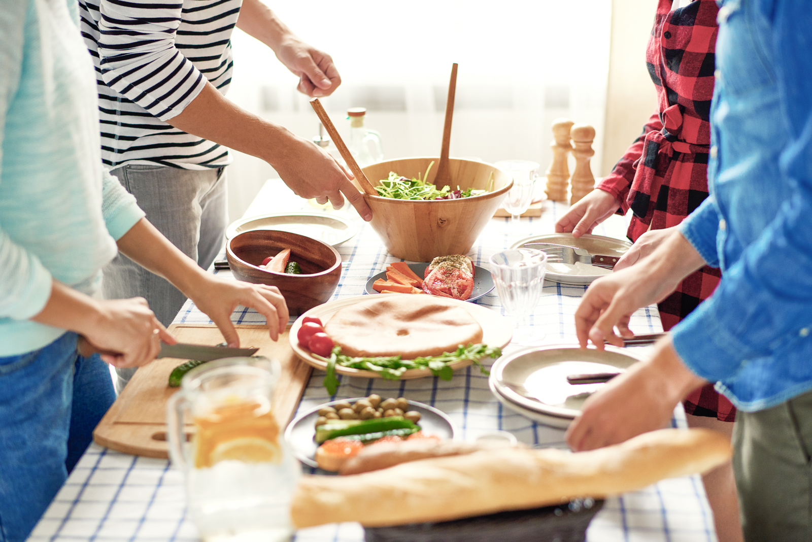 Friends Making Dinner Together